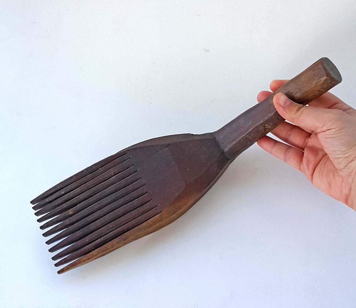 Antique Wooden Weaving Beater Comb Primitive Carpet Weavers Etsy