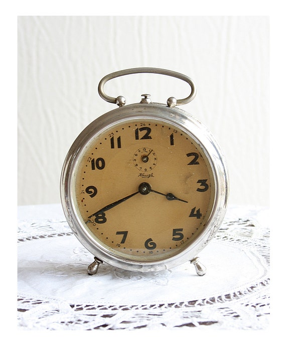 Vintage alarm clock German Kienzle 1940's wind up desk Etsy