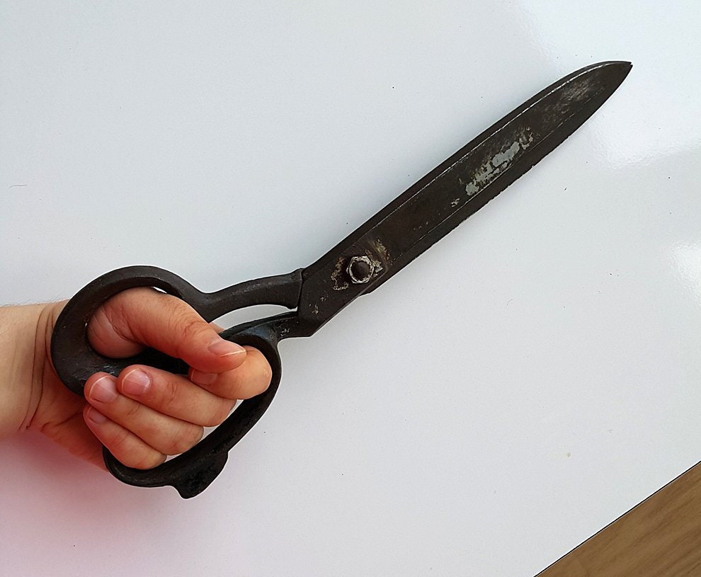 Vintage huge scissors Very big industrial shears Sewing tool Etsy