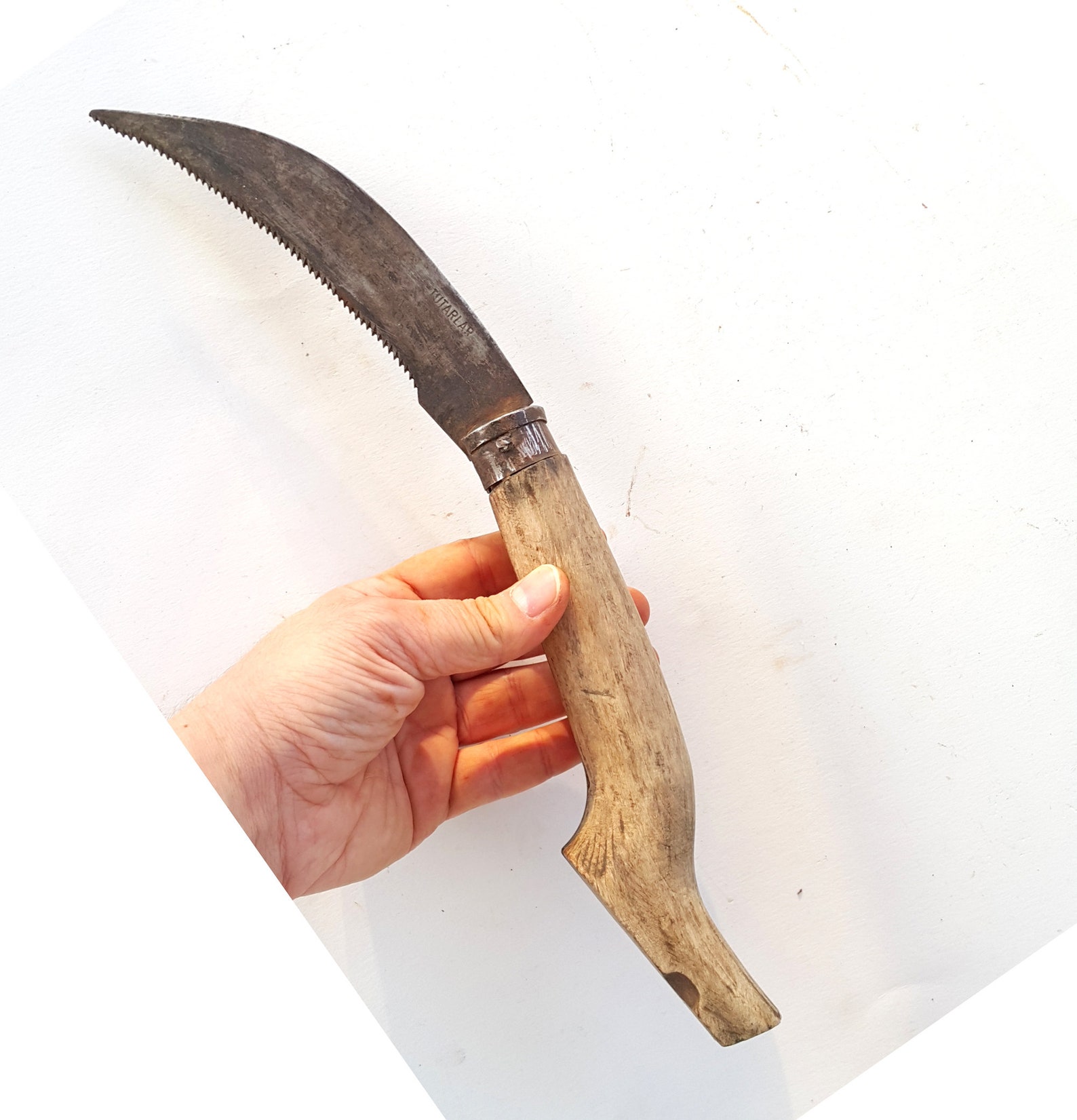 Vintage large pruning knife Farmers pocket knife Primitive Etsy