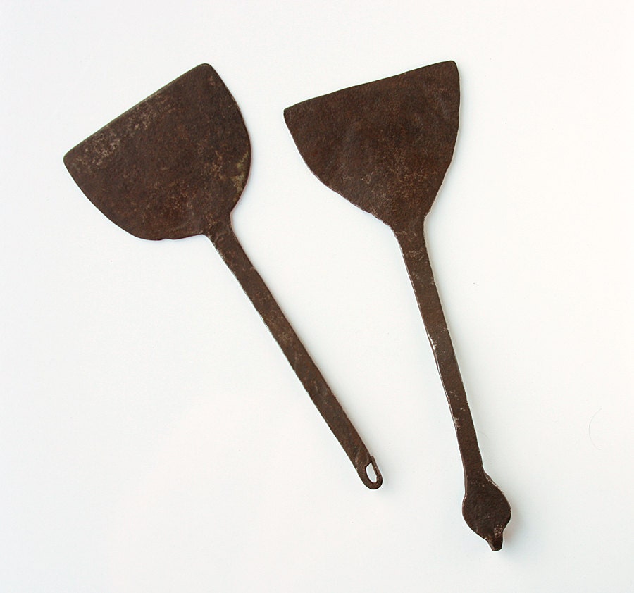 Antique primitive kitchen spatula set Hand iron Etsy
