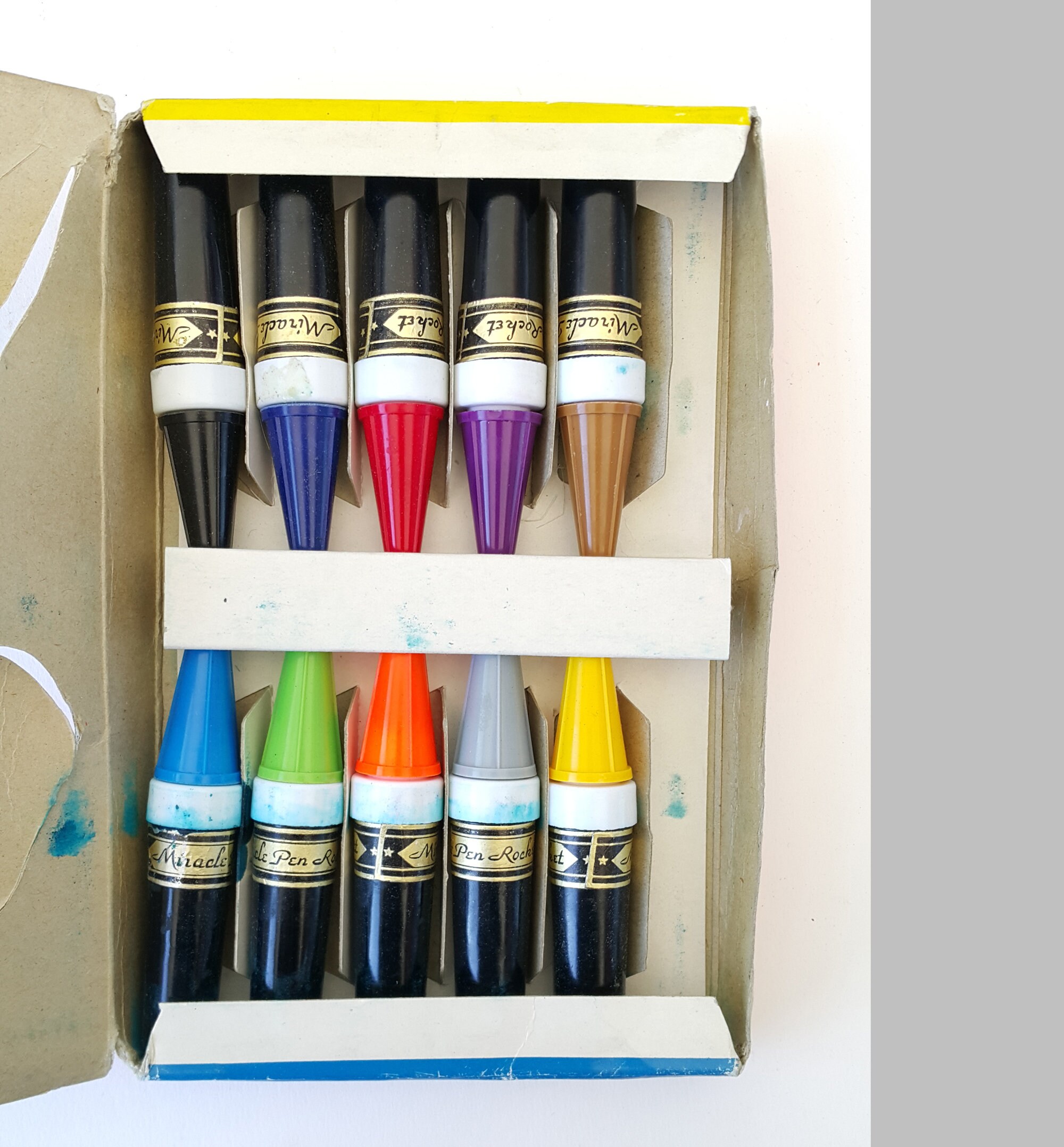 vintage-rocket-shape-markers-set-retro-print-collectible-felt-etsy-uk
