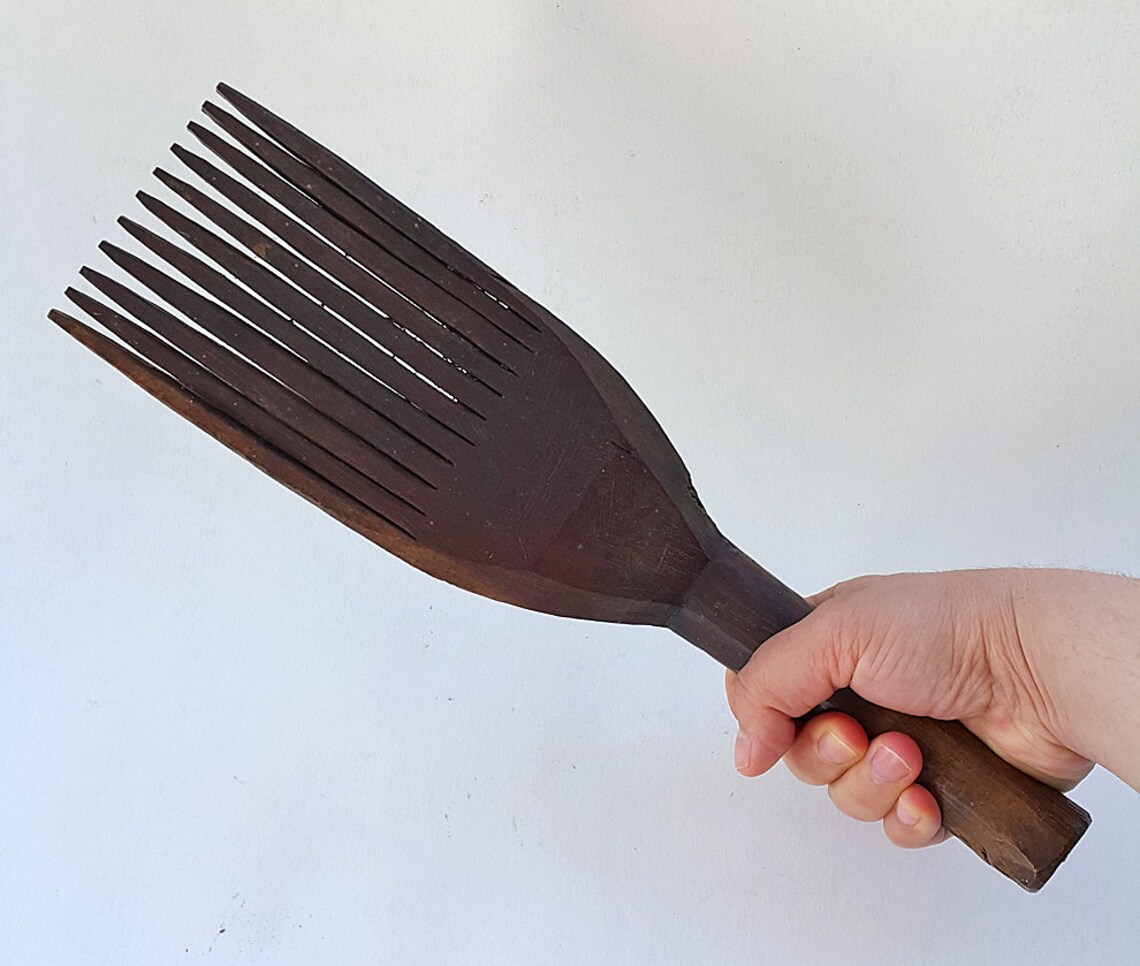 Antique Wooden Weaving Beater Comb Primitive Carpet Weavers Etsy