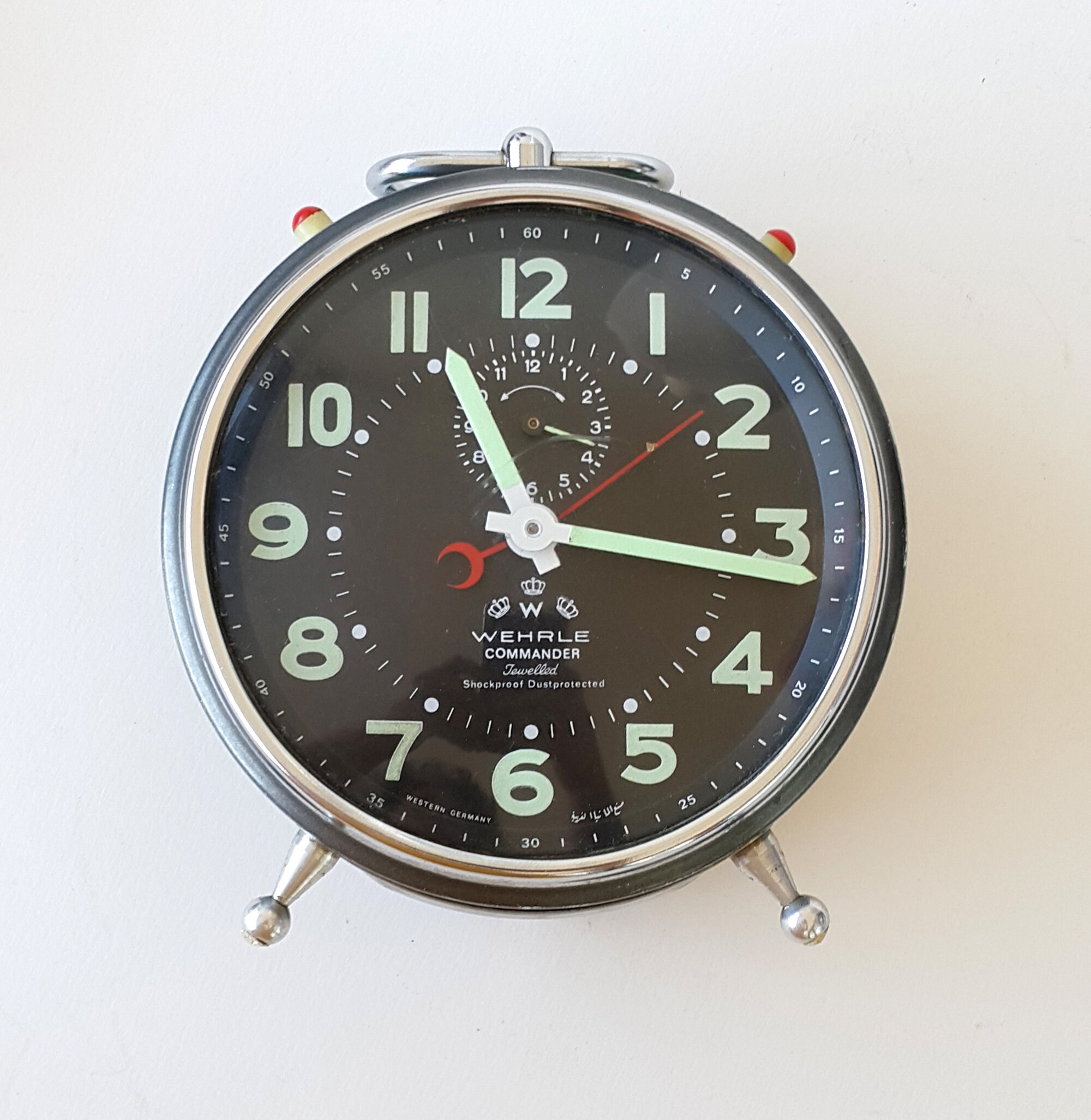 Vintage Wehrle Alarm Clock Commander Jewelled Wind up Desk Etsy