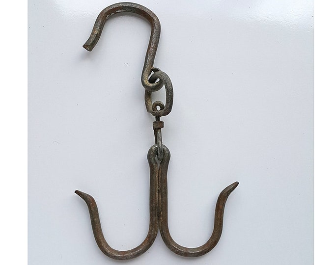 Vintage Hand Iron Hooks Antique Butcher Hooks Primitive Hangers