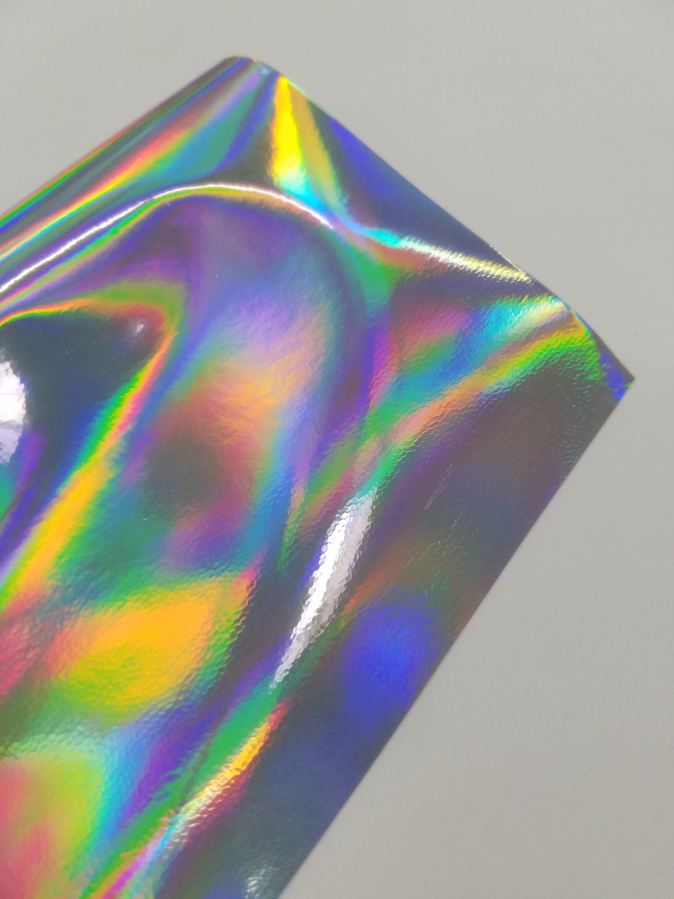 Silver Holographic Rainbow Neo Chrome Laser Self Adhesive Bubble Free ...