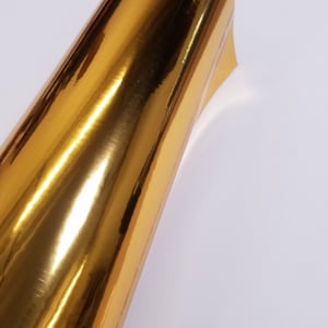 Gold Chrome Intermediate Die Cutting Lettering Sign Craft Vinyl 24&quot; Self Adhesive Backed Roll