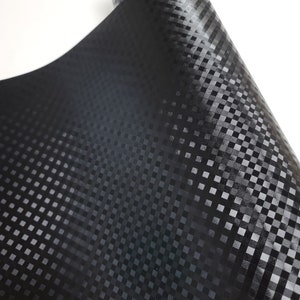 Satin Matte Black Checkered Pattern Self Adhesive Vinyl Car Wrap Sticker Decal Bubble Free Air Release DIY Craft Sign Sheet Film