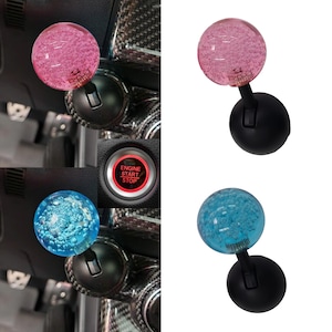 Blue Pink Epoxy Crystal Ball Car Start Stop Engine Push One Button Starter Cover Pull Lever Joystick