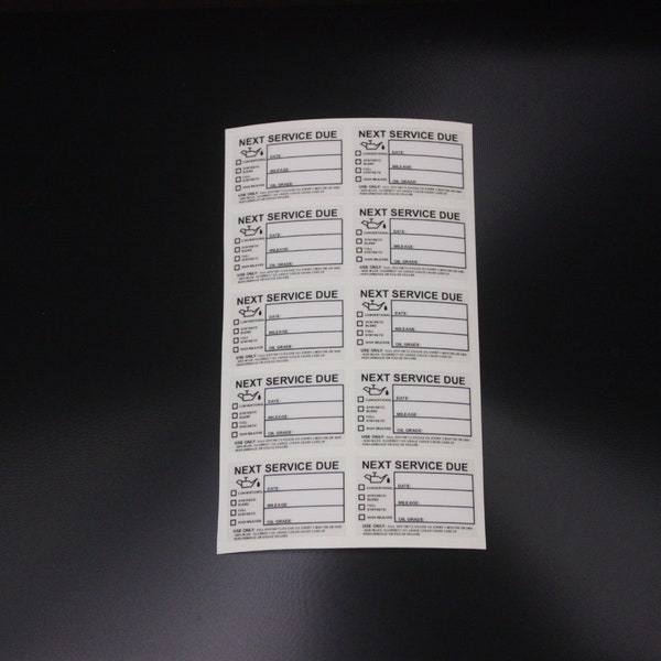 Car Oil Change Sticker Etsy