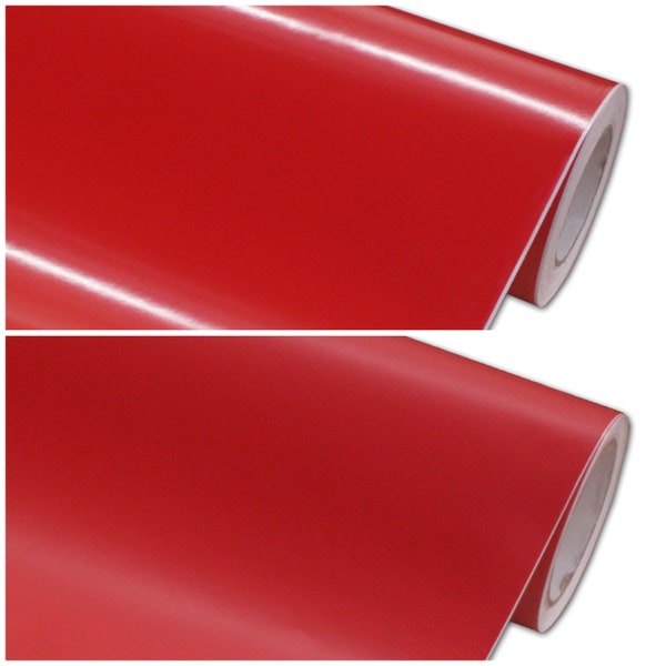 Gloss Matte RED Vinyl Car Wrap Air Release Bubble Free Self Adhesive Backed Sticker Decal DIY Craft Sign Sheet