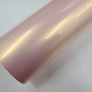 High Gloss Shell Pink Gold Self Adhesive Bubble Free Vinyl Car Wrap Sticker Decal DIY Craft Sign Sheet Film Roll