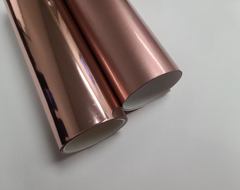 Chrome / Gloss Rose Gold Self Adhesive Bubble Free Vinyl Car Wrap Sticker Decal DIY Craft Sign Sheet Film Roll