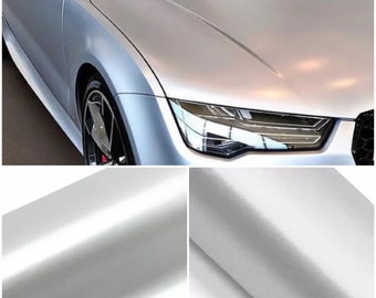 Matte Satin Anodized Silver Self Adhesive Vinyl Car Wrap Bubble Free Air Release Sticker Decal DIY Vinyl Car Wrap Roll