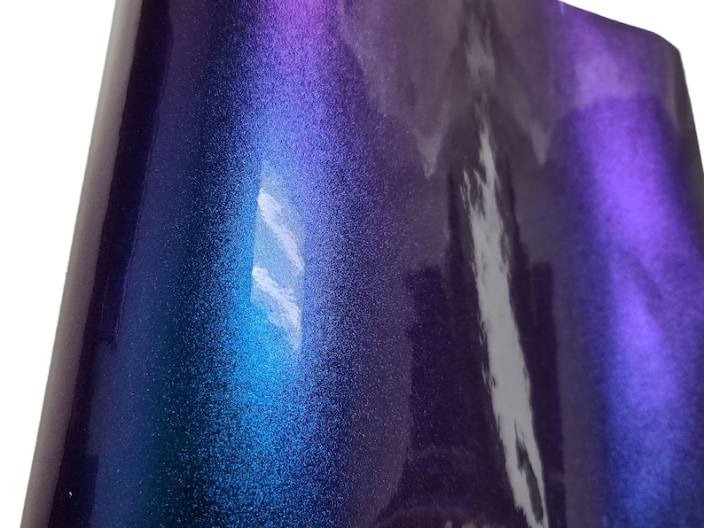 High Gloss Deep Purple Blue Metallic Flip Self Adhesive Bubble Free