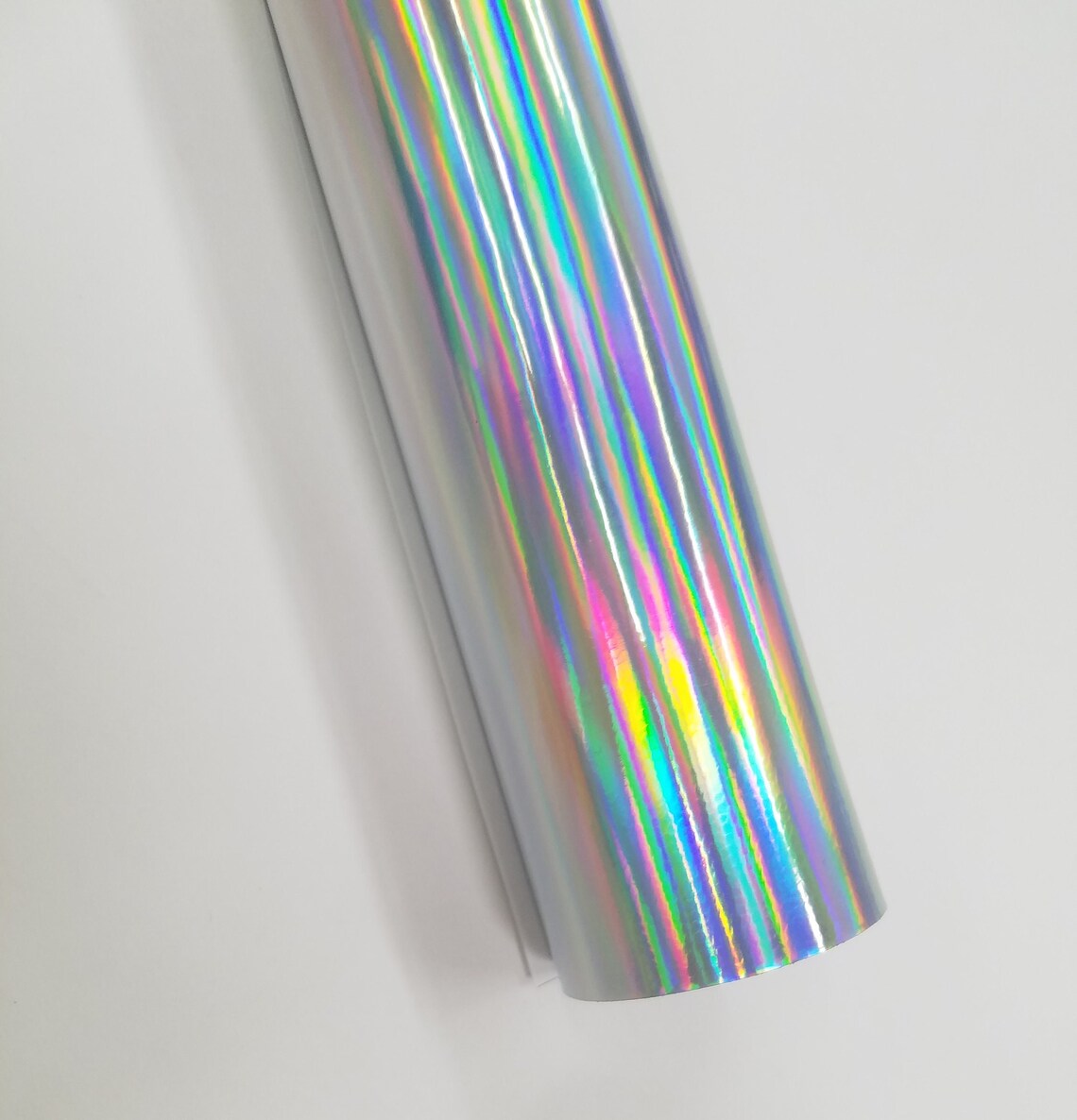 Silver Holographic Rainbow Neo Chrome Laser Self Adhesive Bubble Free ...