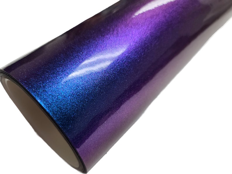 High Gloss Deep Purple Blue Metallic Flip Self Adhesive Bubble Free