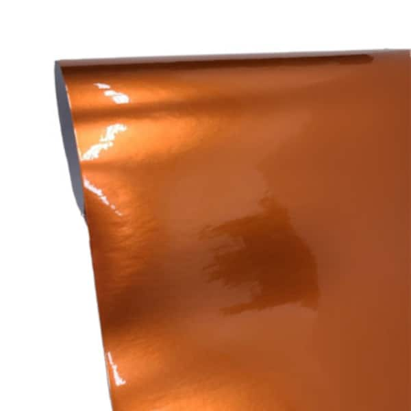 Gloss Glossy Copper Orange Self Adhesive Vinyl Car Wrap Bubble Free Air Release Sticker Decal DIY Vinyl Car Wrap Roll