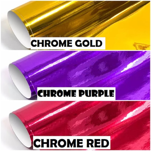 Chrome Red Purple Gold Vinyl Car Wrap Film Self Adhesive Sticker Craft Sign  Decal Sheet Roll 