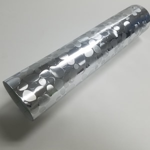 Gloss Silver Chrome Circle Polka Dot Self Adhesive Vinyl Car Wrap Sticker Decal DIY Bubbe Free Film Craft Sign Sheet