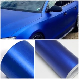 Matte Satin Anodized Dark Blue Self Adhesive Vinyl Car Wrap Bubble Free Air Release Sticker Decal DIY Vinyl Car Wrap Roll