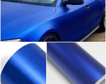 Matte Satin Anodized Dark Blue Self Adhesive Vinyl Car Wrap Bubble Free Air Release Sticker Decal DIY Vinyl Car Wrap Roll