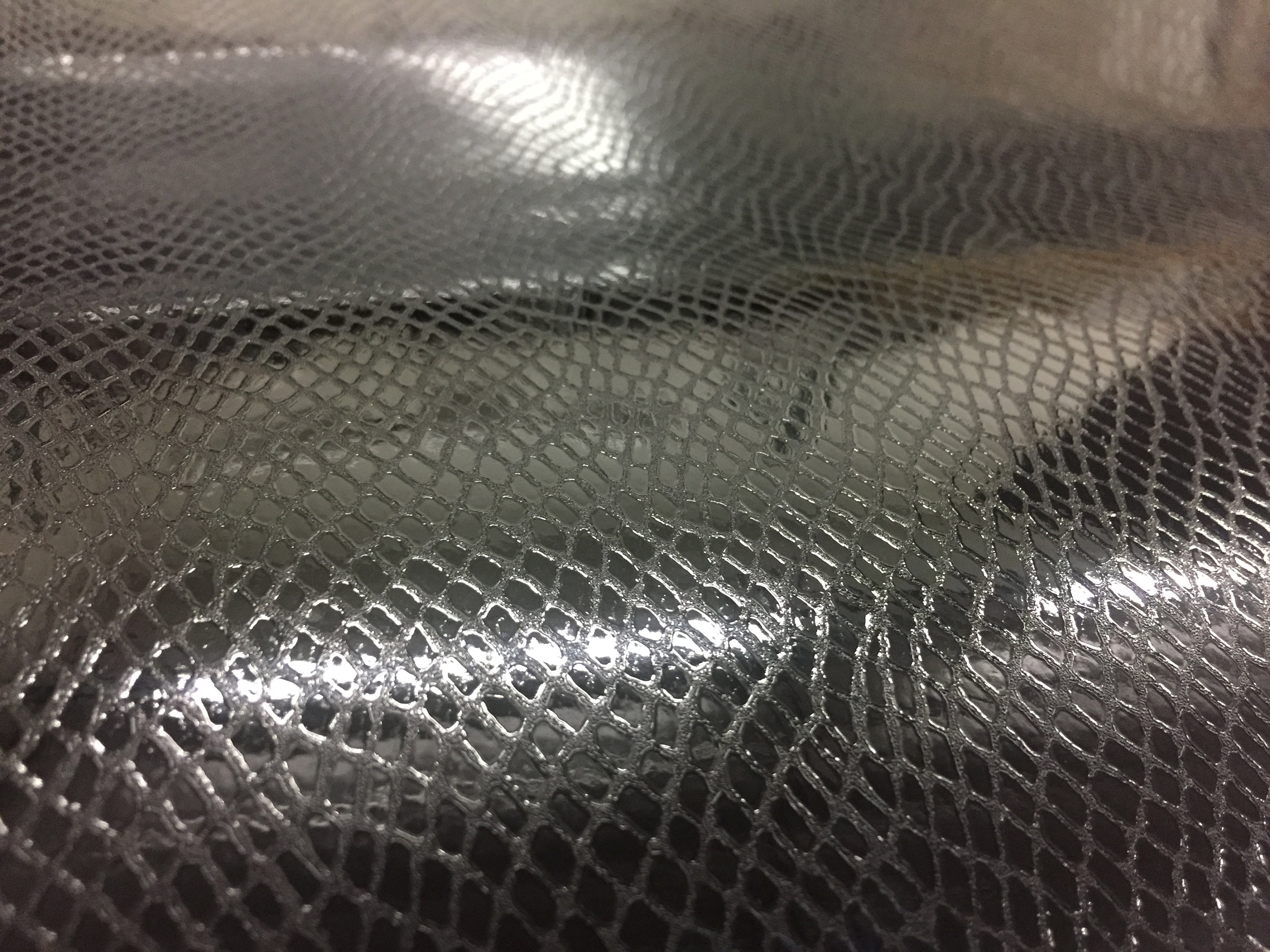 1 YD Stretchy Vegan Soft Leather Fabric 2 Way Stretch Print 1 Black  Crocodile Skin Texture 