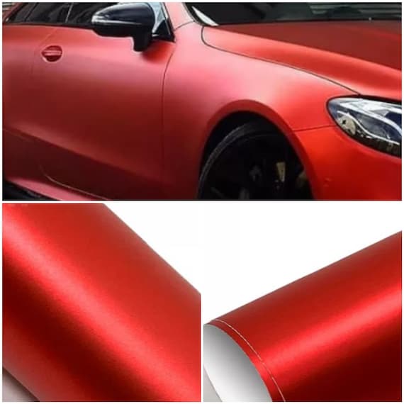 Matte Satin Anodized Red Self Adhesive Vinyl Car Wrap Bubble Free Air  Release Sticker Decal DIY Vinyl Car Wrap Roll 