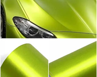 Matte Satin Anodized Bud Lime Green Yellow Self Adhesive Vinyl Car Wrap Bubble Free Air Release Sticker Decal DIY Vinyl Car Wrap Roll