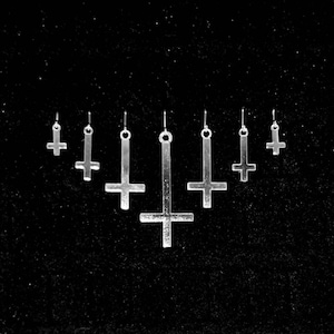 INVERTED CROSS EARRING, single earring, upside down cross, satanic symbols, satanic jewelry, left hand path, occult symbols, death metal