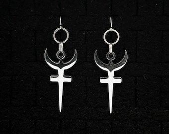 HETTARE ÄN HADES, hades sigilörhängen, örhängen i rostfritt stål, goth gud, presenter till nekromanter, romantisk makaber, metalmamma, född död