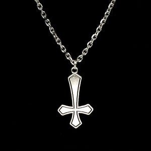 GOTHIC CROSS necklace, inverted cross necklace, upside down cross, gothic jewelry, satanic jewelry, occult jewelry, satanic bible, atheist
