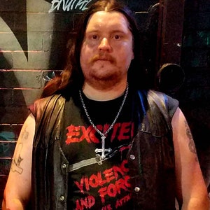 INVERTERAT KORS-halsband, upp och nervänt kors, sataniska smycken, ockulta smycken, viktorianskt, utsmyckat kors, euronym, norsk black metal bild 2