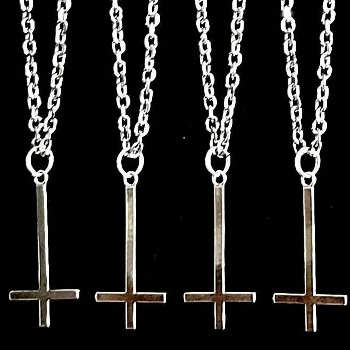 INVERTED CROSS Necklace Upside Down Cross Necklace Satanic Etsy