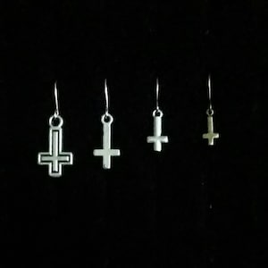 INVERTED CROSS earring, single earring, satanic jewelry, death metal, lil peep, countess bathory, inverted cross, metalhead apocalypse, punk
