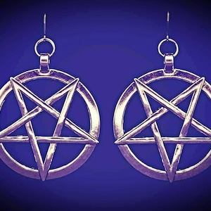 INVERTED PENTAGRAM ear weights, satanic pentagram earrings, satanic ear weights, satanic symbols, occult symbols, baphomet, left hand path