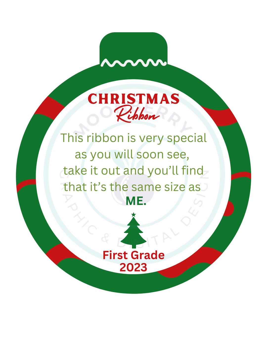 First Grade Christmas Ribbon Height Ornament Digital - Etsy UK