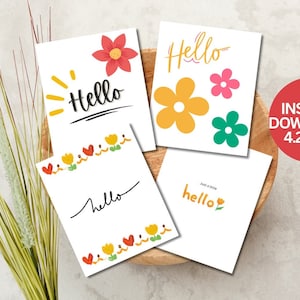 Happy Hello Cards, Frühling, Sommer, Hallo Grußkarten, Hallo Tags