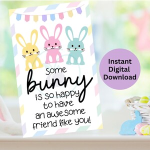 Bunny tag, awesome friend tag, Easter tag, classmate cards, Easter, friends, happy Easter, gift tag, printable card