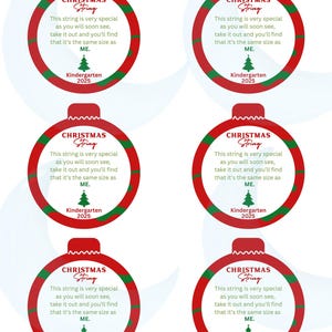 Kindergarten Christmas Ribbon Gift Tag Printable Kids Christmas Ribbon Ornament Keepsake Digital Height Ribbon School Ribbon preschool paren