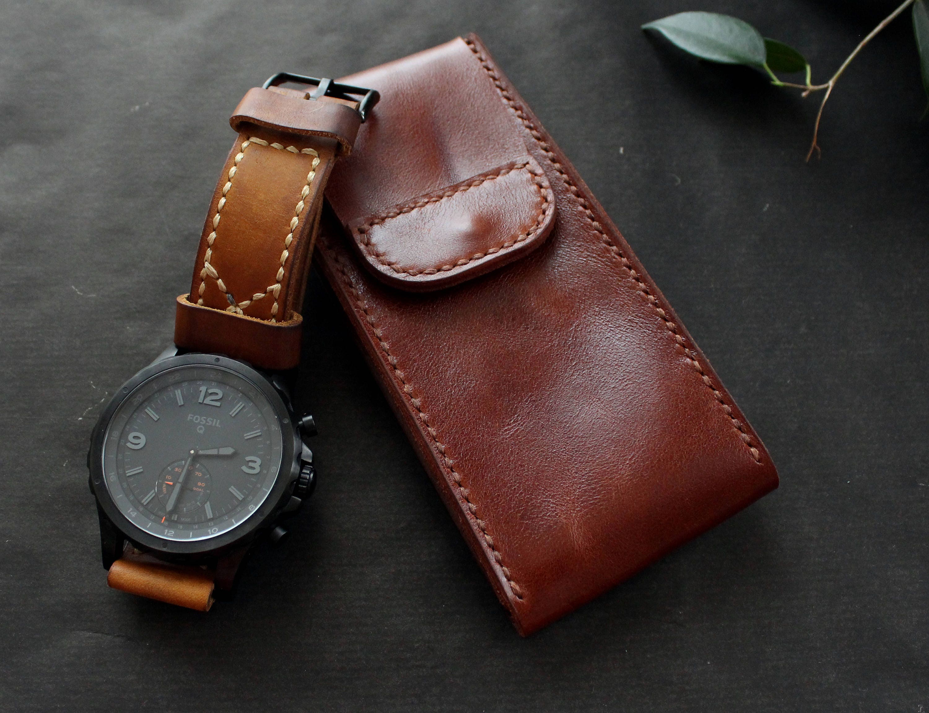 etsy leather watch travel case