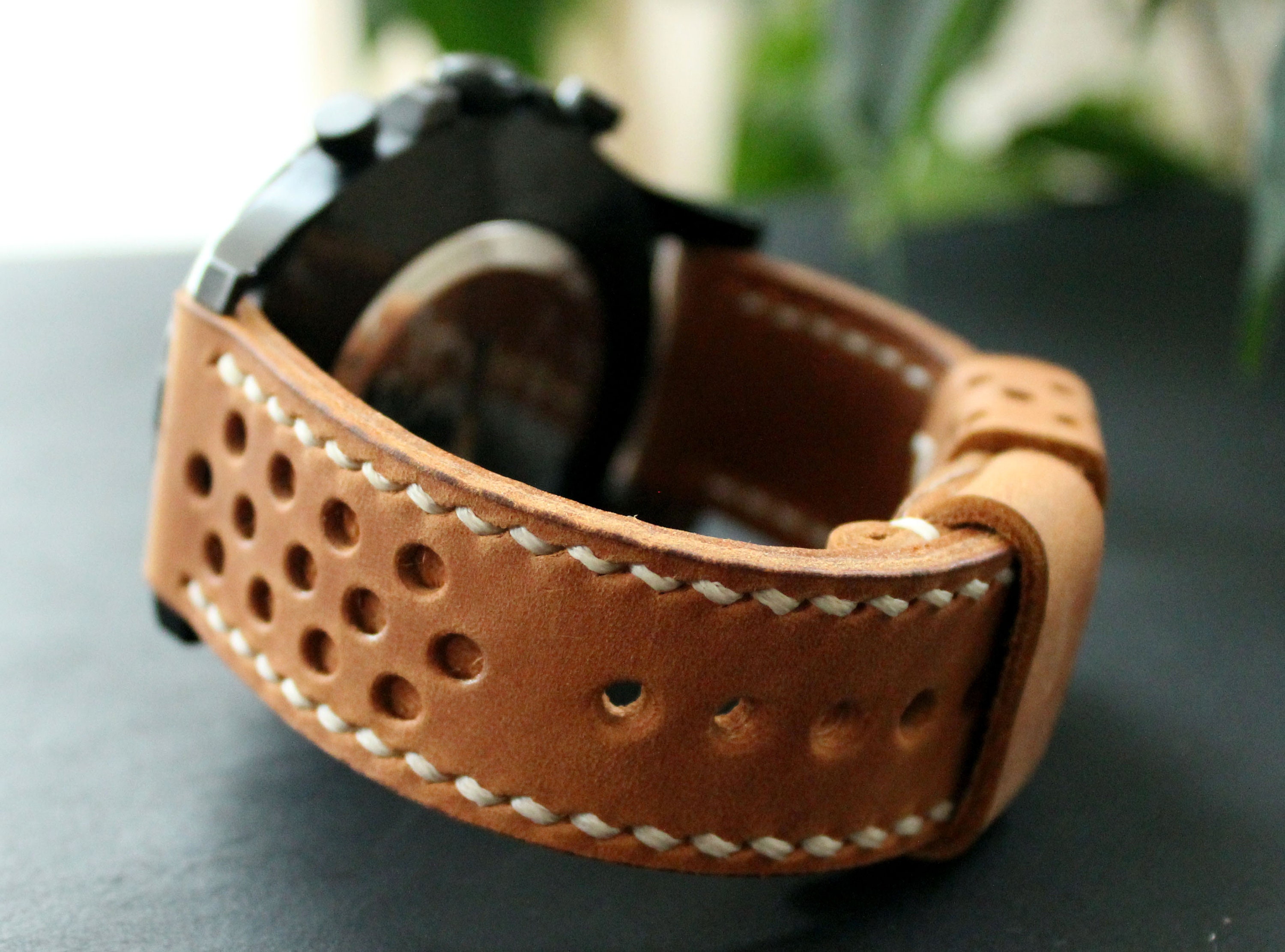 Genuine Leather Watch Strap Brown Men's Leather Watch Etsy