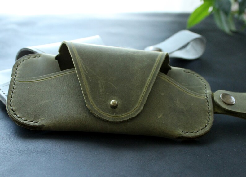 Genuine Leather Glasses Case With Belt Loop Personalized Etsy