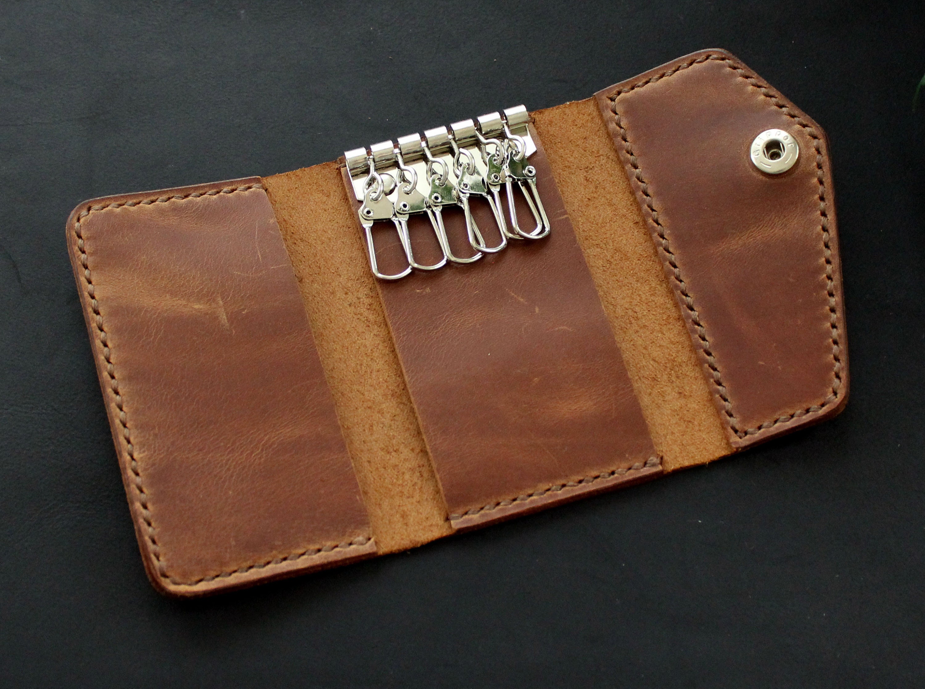 Real Leather key case leather key holder leather key wallet Etsy