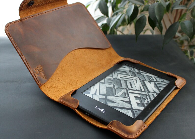 Kindle Paperwhite leather case Personalized Rust brown Kindle Etsy