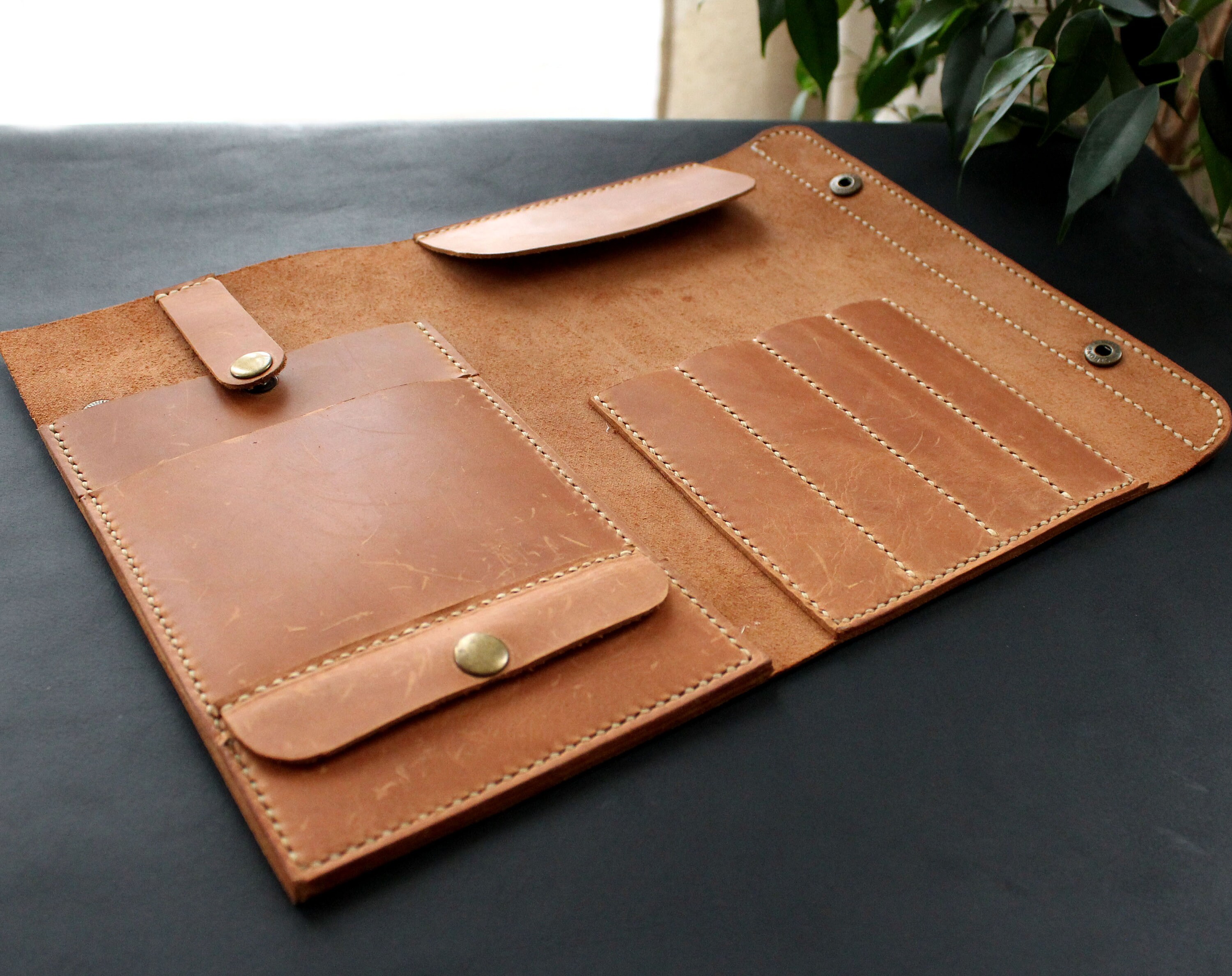 Real Leather needle case Handmade Knitting Needle Organizer Etsy