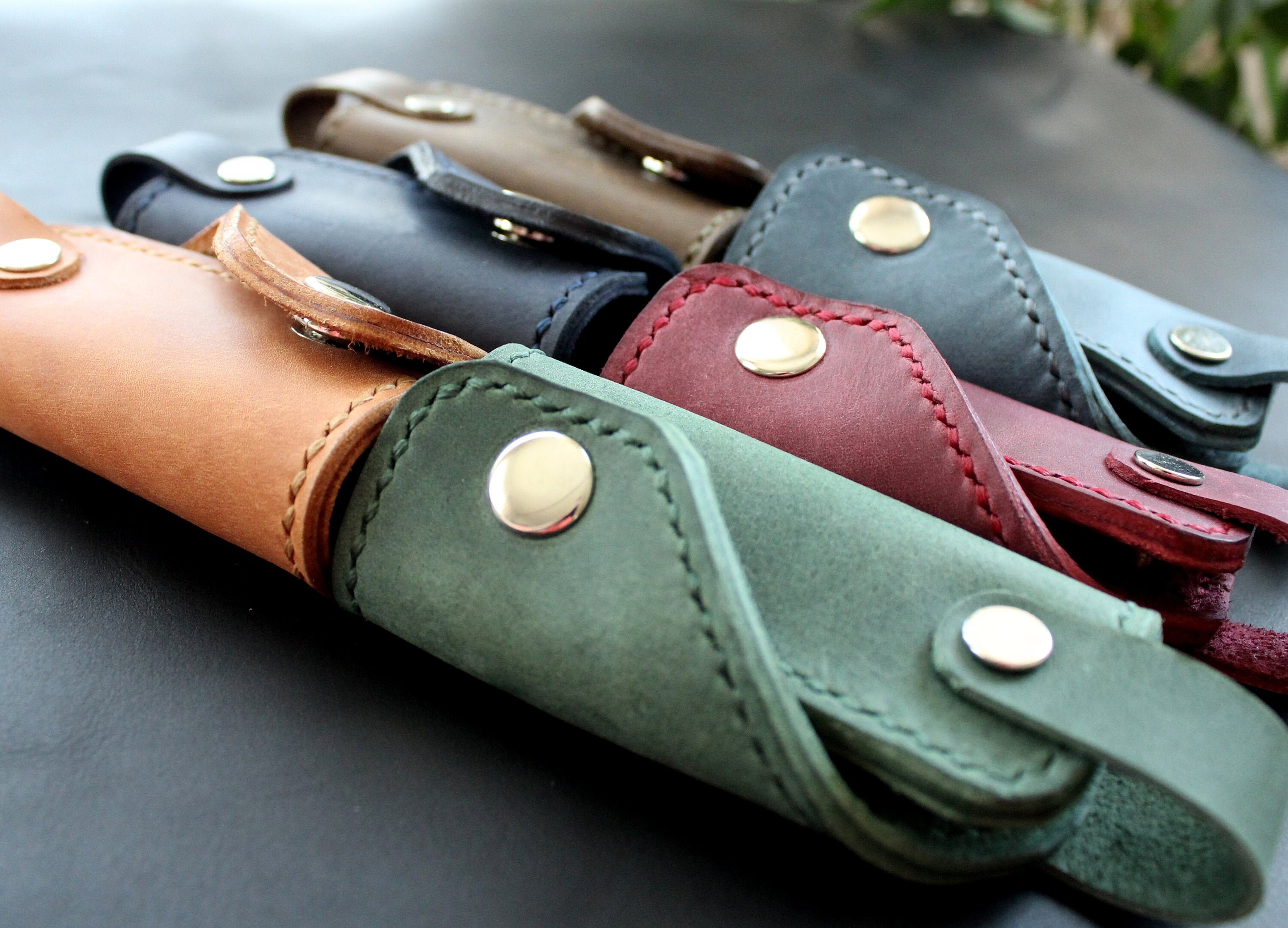 Genuine Leather key chain 100 Hand made key holder Brown Etsy