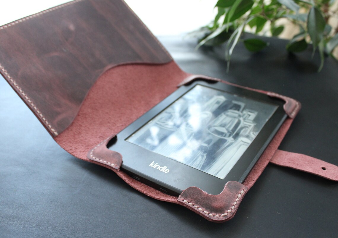 Kindle Paperwhite leather case Personalized Rose pink Kindle Etsy