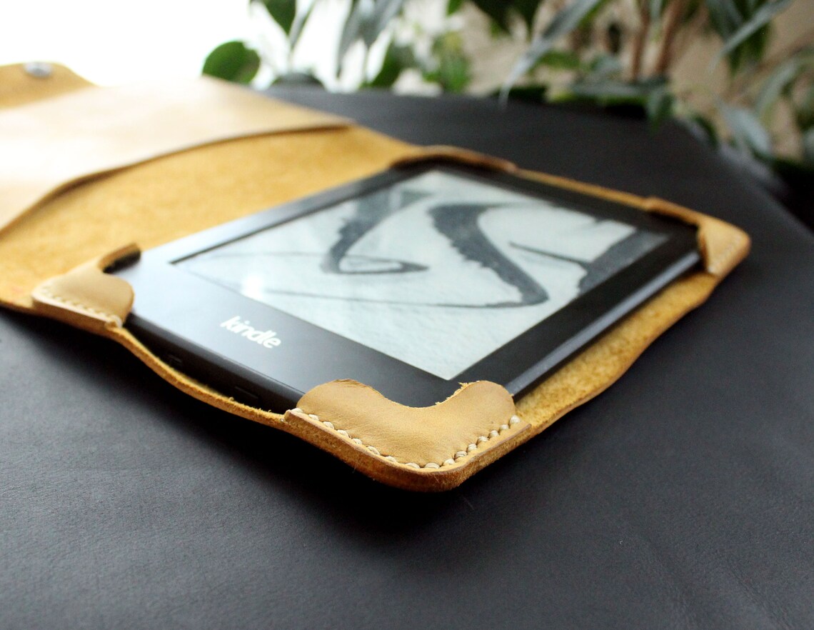 Kindle Paperwhite leather case Personalized cover Yellow cover Etsy
