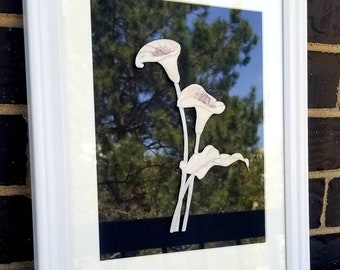 White Lilies - Glass Painting - Mother's day gift -  Stained Glass Art - Home Decor - Modern Wall Art - Housewarming Gift - Minimalist art